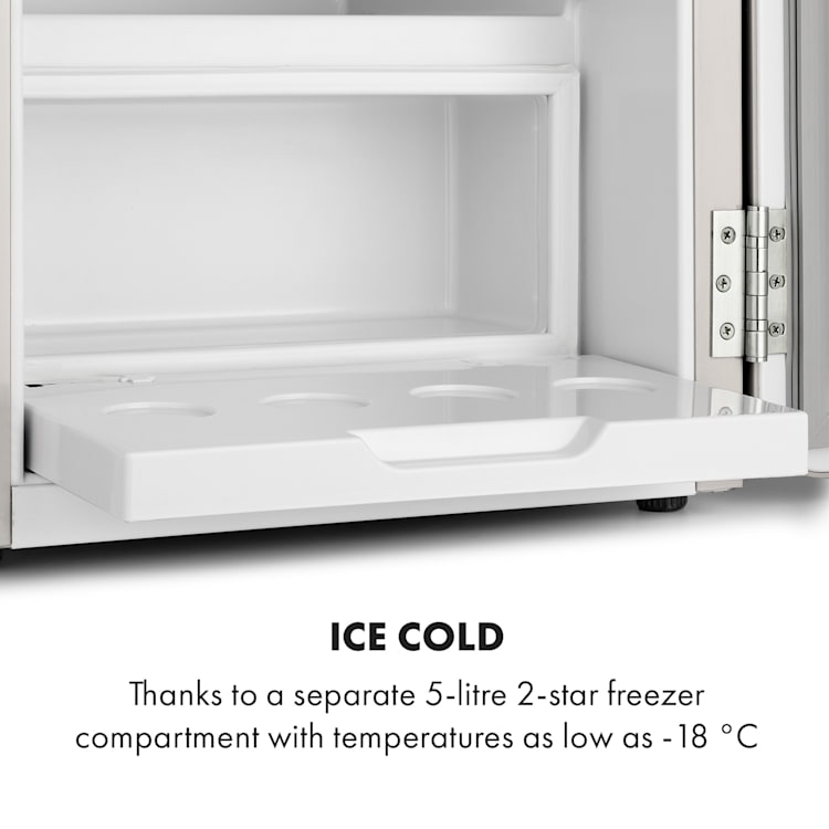 Audrey Mini 2-in-1 Fridge EEC F Freezer LED Creme