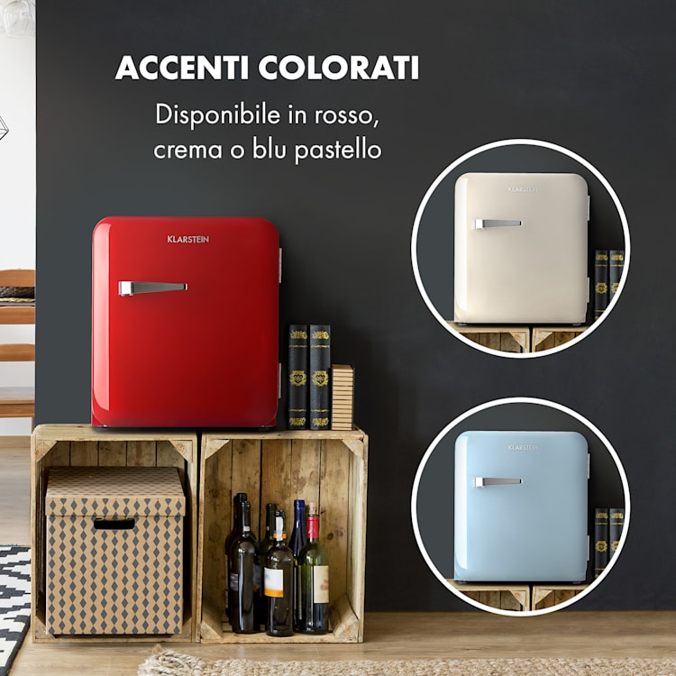 Frigorifero Audrey Mini 2 in 1 CEE F Congelatore LED 37 Ltr | Rosso