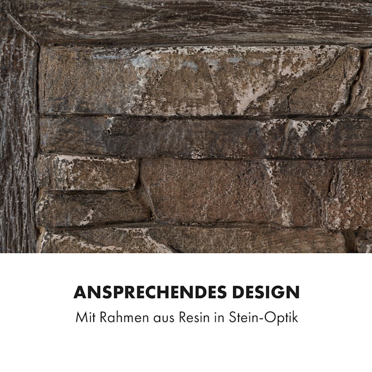 Alpbach Elektrischer Kamin 1800W 2 Heizstufen 65 cm Stein-Optik Steinoptik: Bruchstein