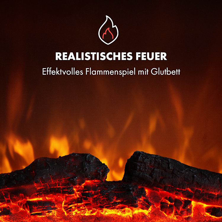 Alpbach Elektrischer Kamin 1800W 2 Heizstufen 65 cm Stein-Optik Steinoptik: Bruchstein