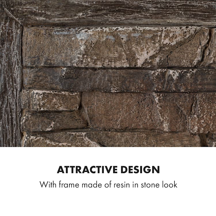 Alpbach - Camino elettrico, 1800 W, 2 livelli riscaldanti, 65 cm, effetto pietra Finish: quarry stone