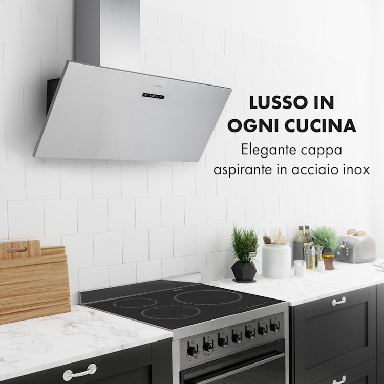 Silver Lining 90, cappa aspirante, 90 cm, 568m³/h , EEK A, acciaio inox 90 cm
