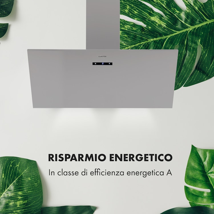 Silver Lining 90, cappa aspirante, 90 cm, 568m³/h , EEK A, acciaio inox 90 cm
