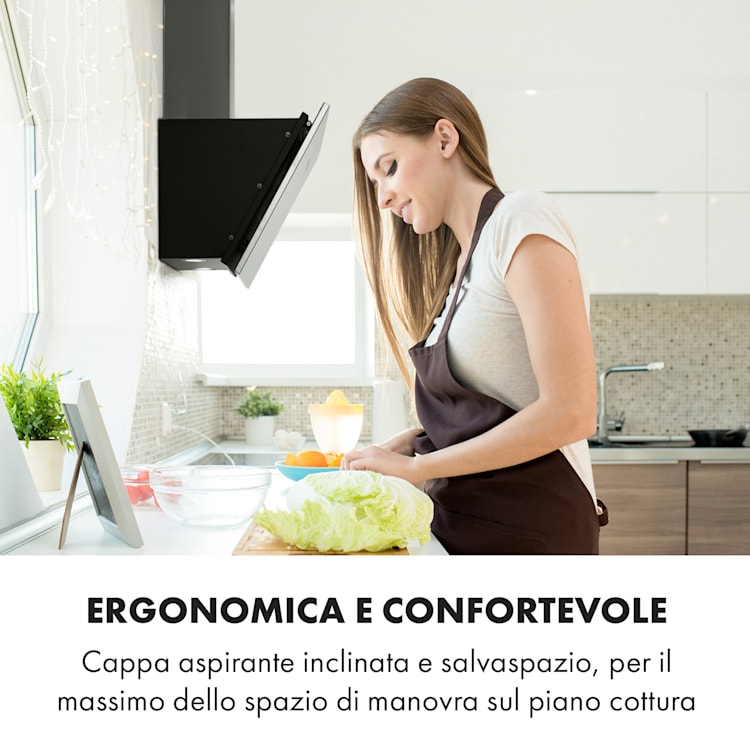 Silver Lining 90, cappa aspirante, 90 cm, 568m³/h , EEK A, acciaio inox 90 cm