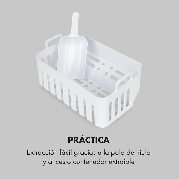 Chillout Máquina de cubitos de hielo tipo bullet 12kg/24h tanque de agua de 1,5 litros color plateado Plata