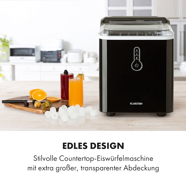 Chillout Eiswürfelmaschine Bulleteis 12kg/24h Wassertank: 1,5 l Schwarz