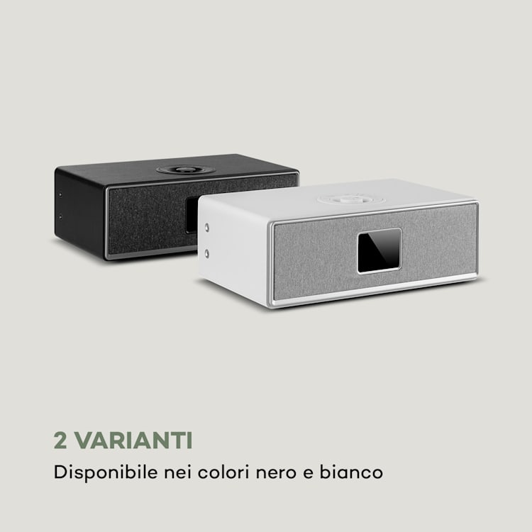 Simpfy, Cassa Wireless, DAB+/FM BT LCD, Display LCD, Alloggiamento in Legno Bianco