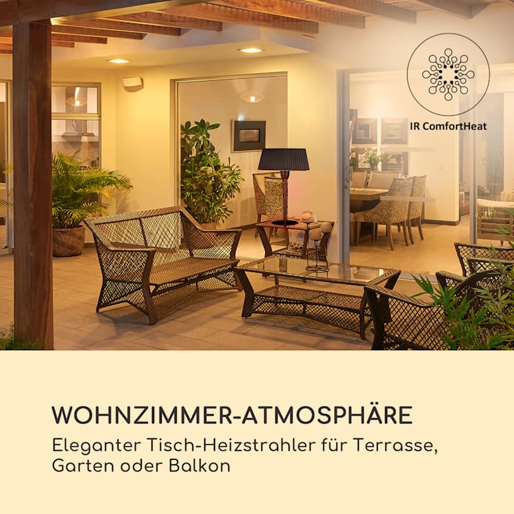 Loras Style Tisch-Heizstrahler Karbon-IR-Heizelement 1500W