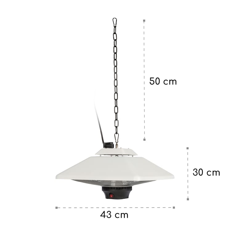 Heat Square, infracrveni grijač, 650/1350/2000 W, ugljik, IP24, LED BIjela