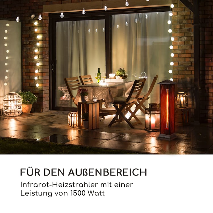 Heat Tower Infrarot-Heizstrahler 1500W Carbon-Heizelement IP55