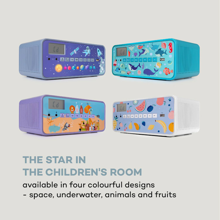Kidsbox Zoo, CD Boombox, Lettore CD, BT, USB, Display LC, Animali, viola