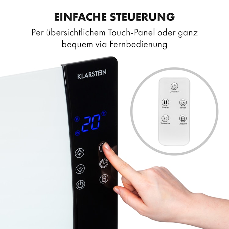 Lindholm Konvektionsheizgerät Thermostat Timer 2000W Weiß