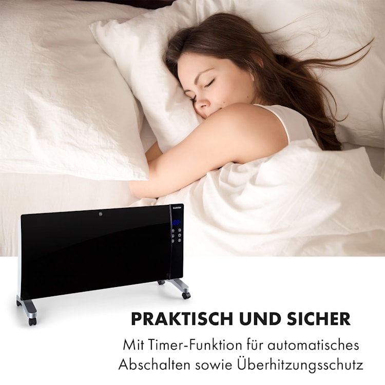 Lindholm Konvektionsheizgerät Thermostat Timer 2000W Schwarz