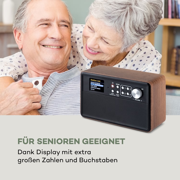 Nestor DAB+ Radio DAB+/FM 2 Betriebsmodi 2,4" TFT-Farbdisplay Braun