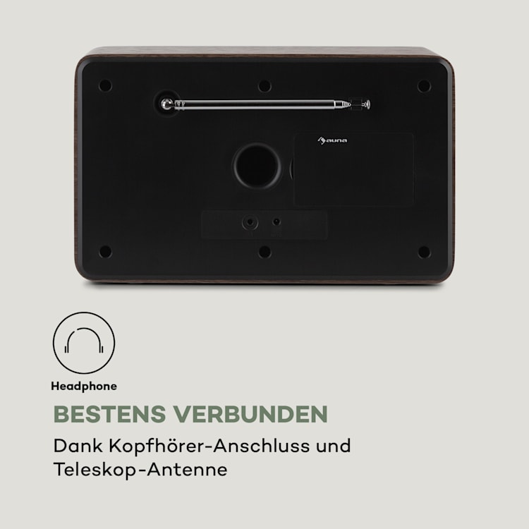 Nestor DAB+ Radio DAB+/FM 2 Betriebsmodi 2,4" TFT-Farbdisplay Braun