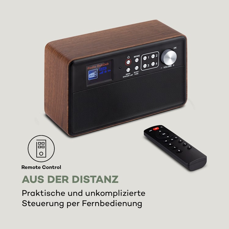 Nestor DAB+ Radio DAB+/FM 2 Betriebsmodi 2,4" TFT-Farbdisplay Braun