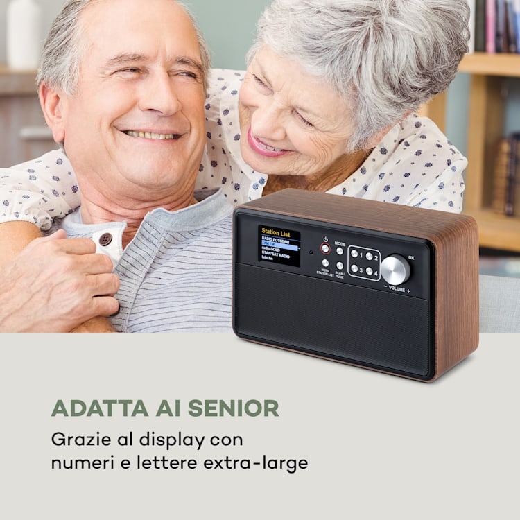 Nestor DAB+, Radio DAB+/FM, 2 Modalità, Schermo a Colori TFT da 2,4", marrone Marrone