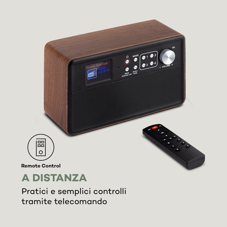 Nestor DAB+, Radio DAB+/FM, 2 Modalità, Schermo a Colori TFT da 2,4", marrone Marrone
