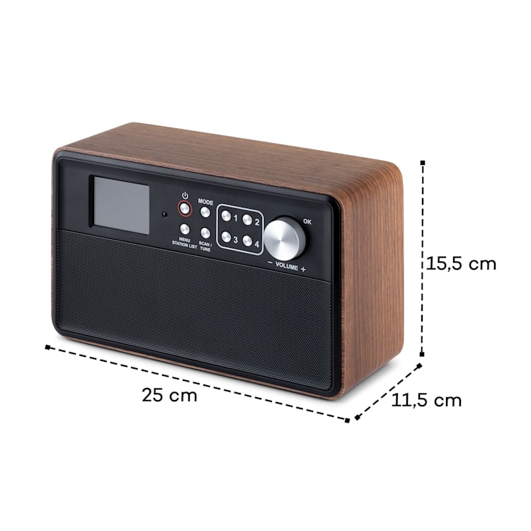Nestor, radio DAB+/FM, 2 tryby pracy, kolorowy wyświetlacz TFT 2,4", brązowe