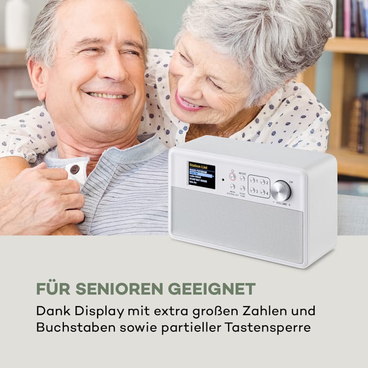 Nestor DAB+ Radio DAB+/FM 2 Betriebsmodi 2,4" TFT-Farbdisplay Weiß
