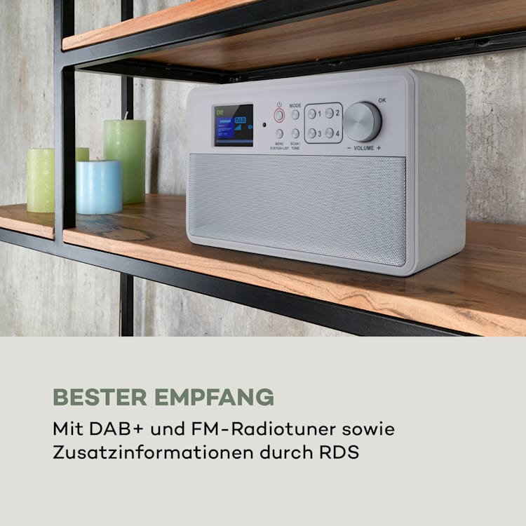 Nestor DAB+ Radio DAB+/FM 2 Betriebsmodi 2,4" TFT-Farbdisplay Weiß