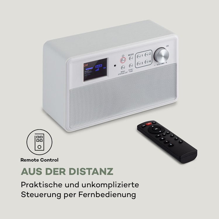 Nestor DAB+ Radio DAB+/FM 2 Betriebsmodi 2,4" TFT-Farbdisplay Weiß