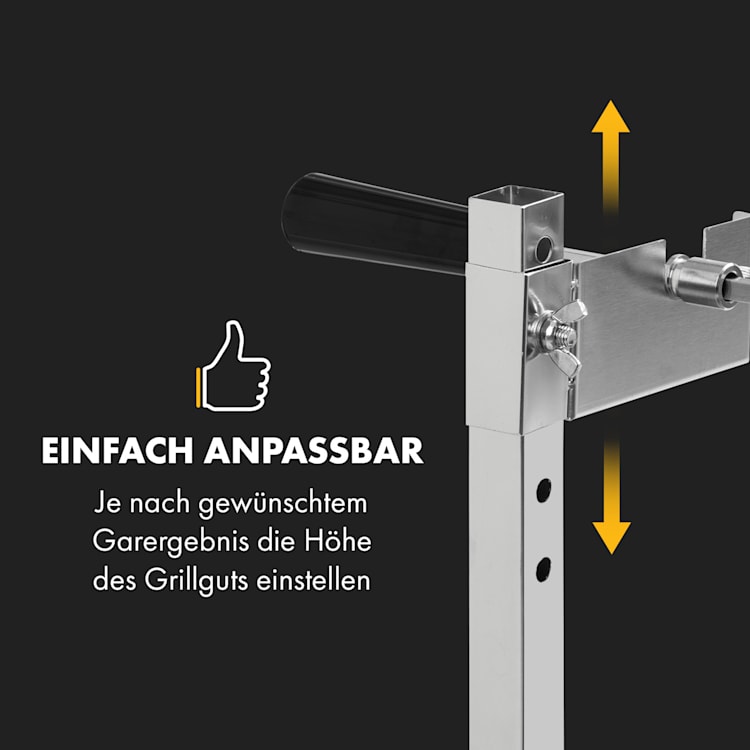 Sauenland Mini Rotisserie-Grill Drehspieß 4W 12kg max. Edelstahl