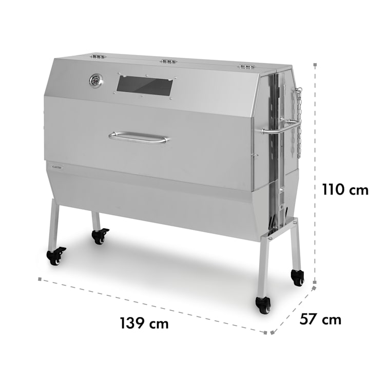 Sauenland Pro XL Spanferkelgrill Drehspieß 15W 4 Rollen Edelstahl