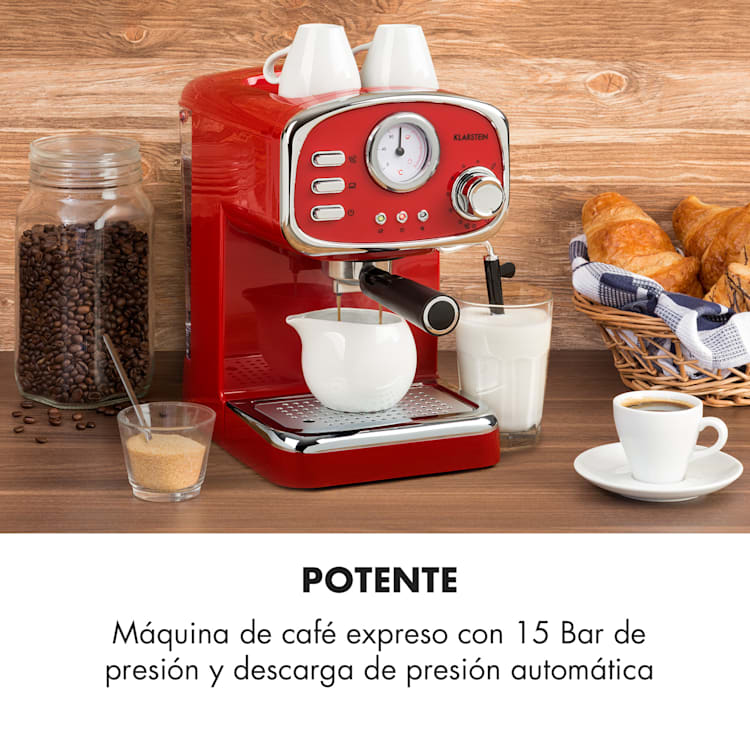 Espressionata Gusto Cafetera de expreso 1100W Presión de 15 bares Rojo