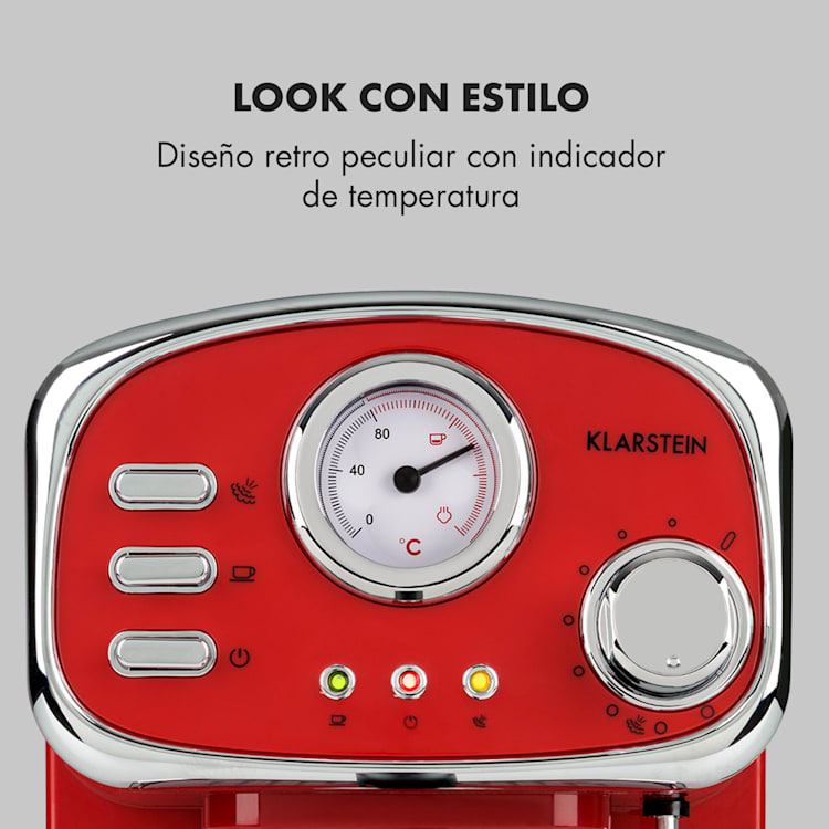 Espressionata Gusto Cafetera de expreso 1100W Presión de 15 bares Rojo