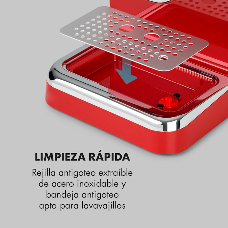 Espressionata Gusto Cafetera de expreso 1100W Presión de 15 bares Rojo
