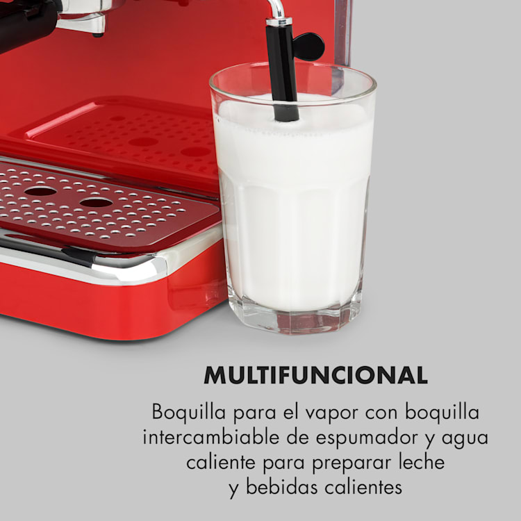 Espressionata Gusto Cafetera de expreso 1100W Presión de 15 bares Rojo