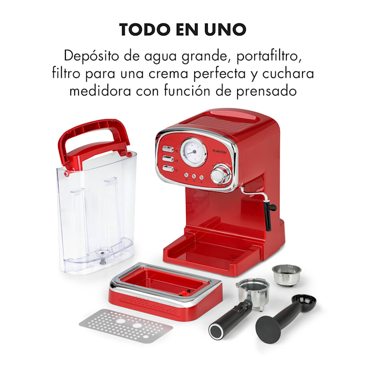 Espressionata Gusto Cafetera de expreso 1100W Presión de 15 bares Rojo