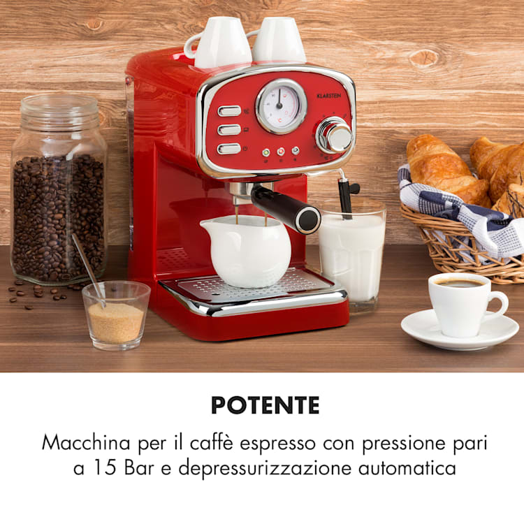 Espressionata Gusto, Macchina del Caffè, 15 Bar di Pressione, 1100W