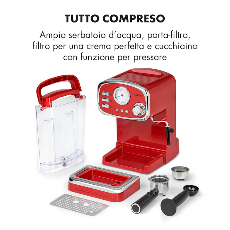 Espressionata Gusto, Macchina del Caffè, 15 Bar di Pressione, 1100W