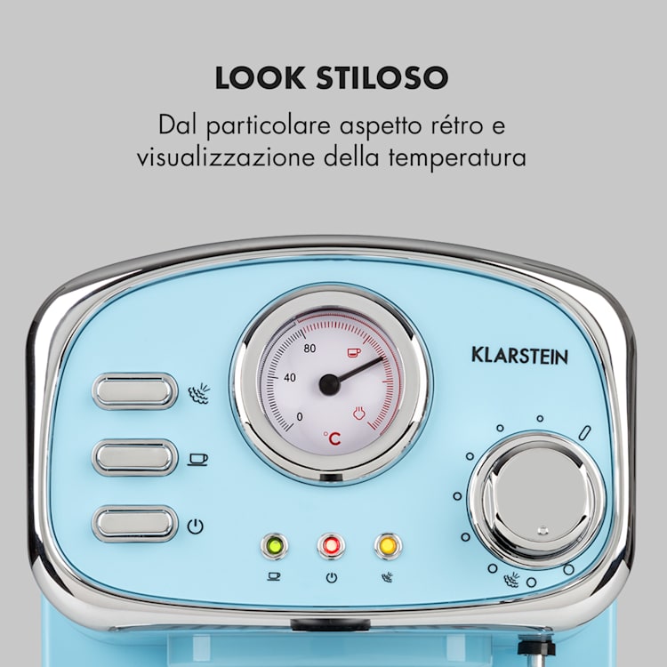 Espressionata Gusto, Macchina del Caffè, 15 Bar di Pressione, 1100W Azzurro pastello