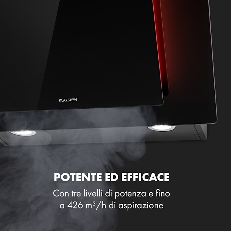 Cappa Aspirante Inclinata Classe A++ - 524 M3/h Con Touch Panel E Filtri A Carboni - Foto 2