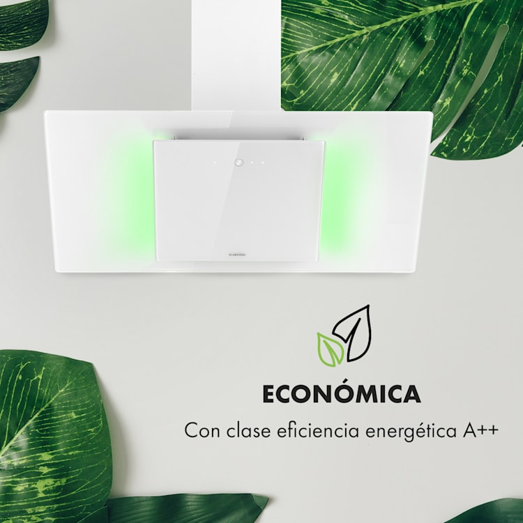 Campana extractora Eleonora 90 420 m³/h Panel táctil Luz ambiental EEK A++ 90 cm | Blanco