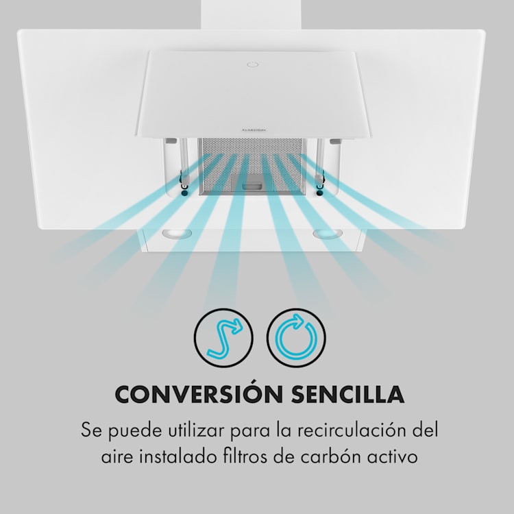 Campana extractora Eleonora 90 420 m³/h Panel táctil Luz ambiental EEK A++ 90 cm | Blanco