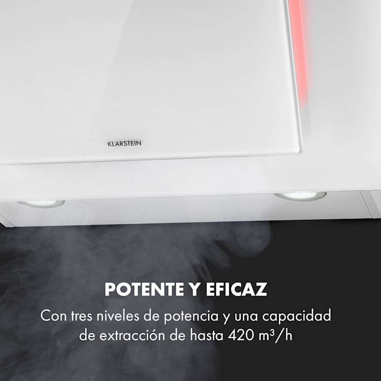 Campana extractora Eleonora 90 420 m³/h Panel táctil Luz ambiental EEK A++ 90 cm | Blanco