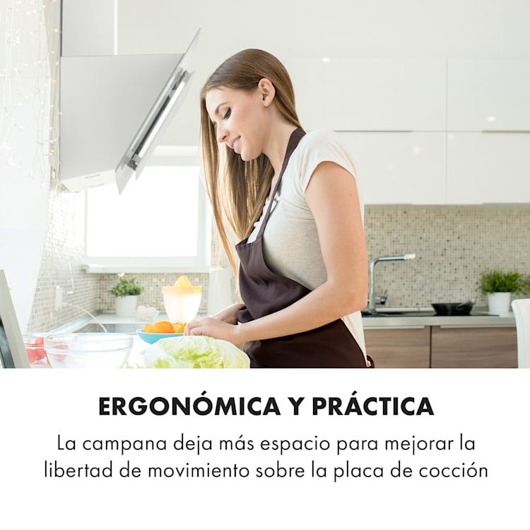Campana extractora Eleonora 90 420 m³/h Panel táctil Luz ambiental EEK A++ 90 cm | Blanco