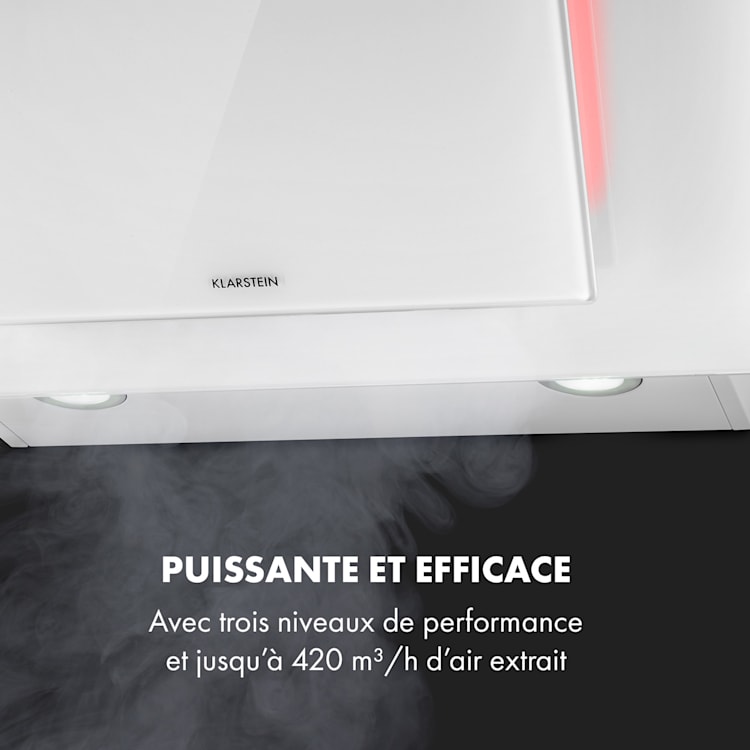 Eleonora 90 afzuigkap 420 m³/h touchscreen sfeerlicht EEK A++ 90 cm | Wit