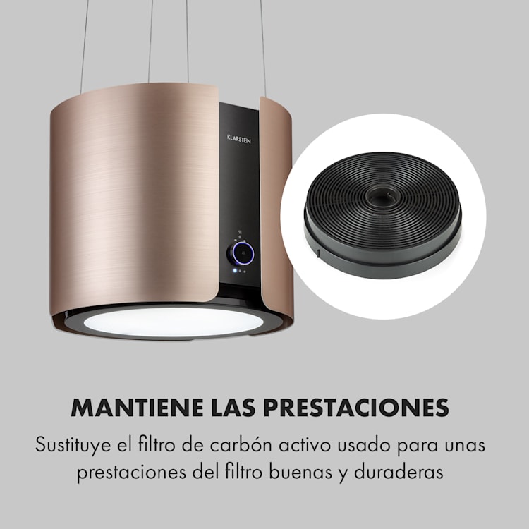 Filtro de carbón activo para la campana Skyfall Smart 17,5x3,5 cm (ØxAlto) Negro