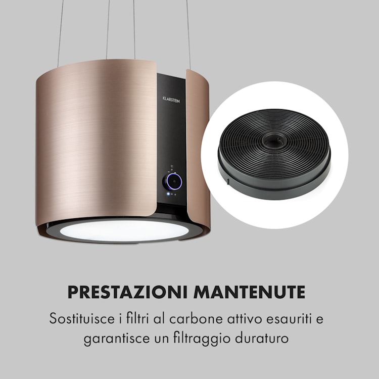Filtro ai carboni attivi, cappa aspirante Skyfall Smart, 17,5x3,5 cm (ØxA), nero
