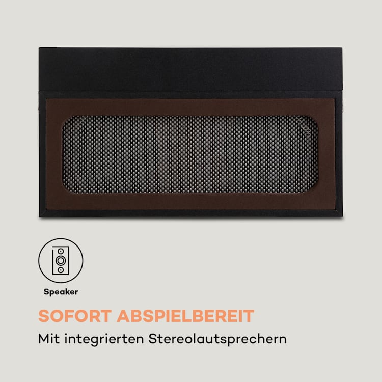 Sarah Ann Plattenspieler Bluetooth USB 33, 45 und 78 U/min Ohne DAB+ / UKW Radio | Schwarz