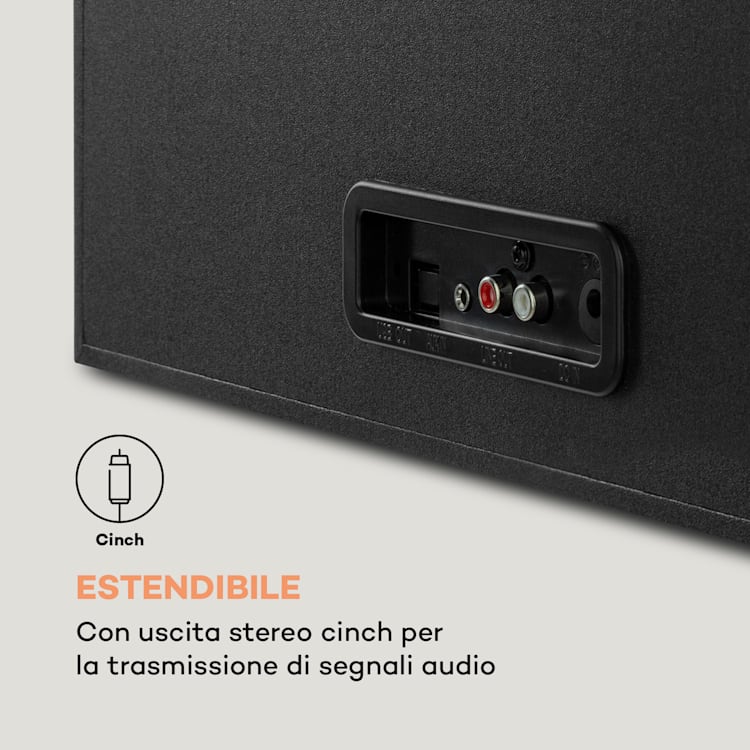 Sarah Ann, giradischi, bluetooth, USB, 33, 45 e 78 giri/min, nero
