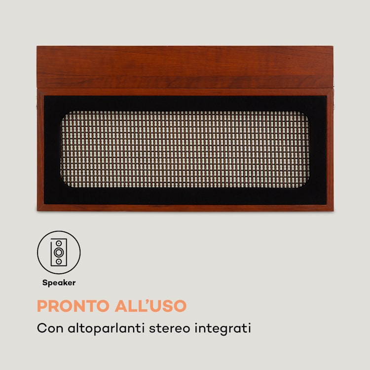 Sarah Ann, giradischi, bluetooth, USB, 33, 45 e 78 giri/min, marrone Without Radio | Mogano