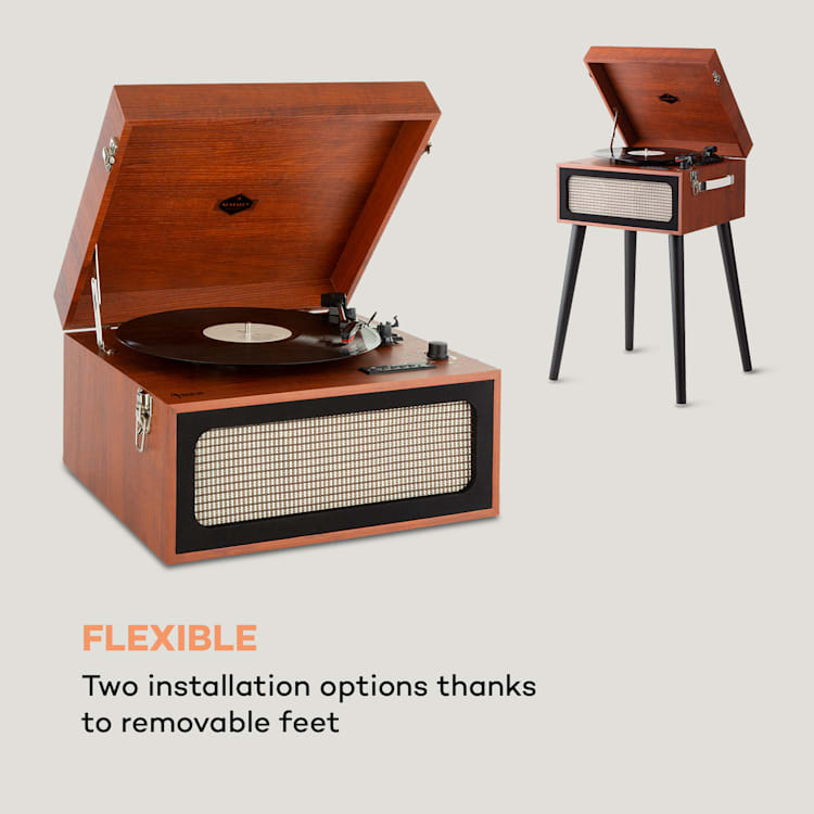 Sarah Ann, gramofón, bluetooth, USB, 33, 45 a 78 ot./min., hnedý Without Radio | Hnedá