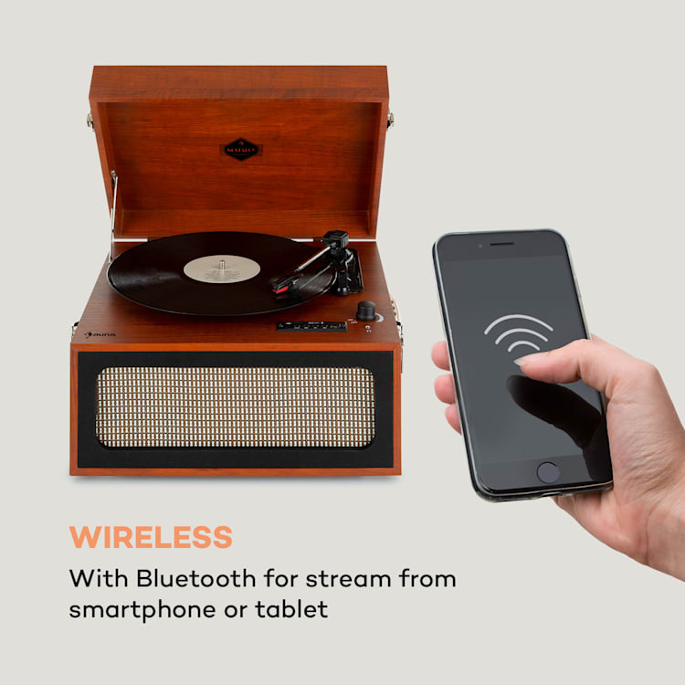 Sarah Ann, gramofón, bluetooth, USB, 33, 45 a 78 ot./min., hnedý Without Radio | Hnedá