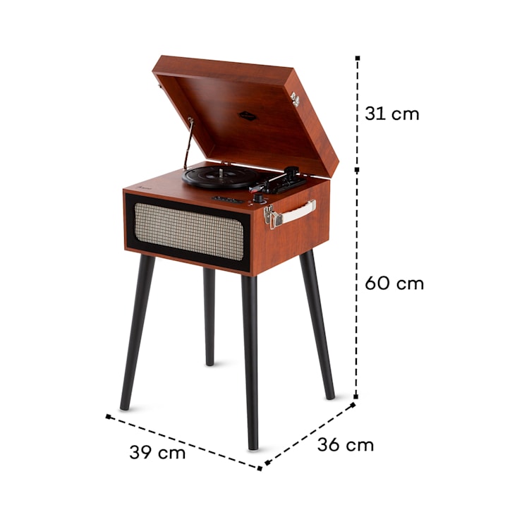Sarah Ann, gramofón, bluetooth, USB, 33, 45 a 78 ot./min., hnedý Without Radio | Hnedá